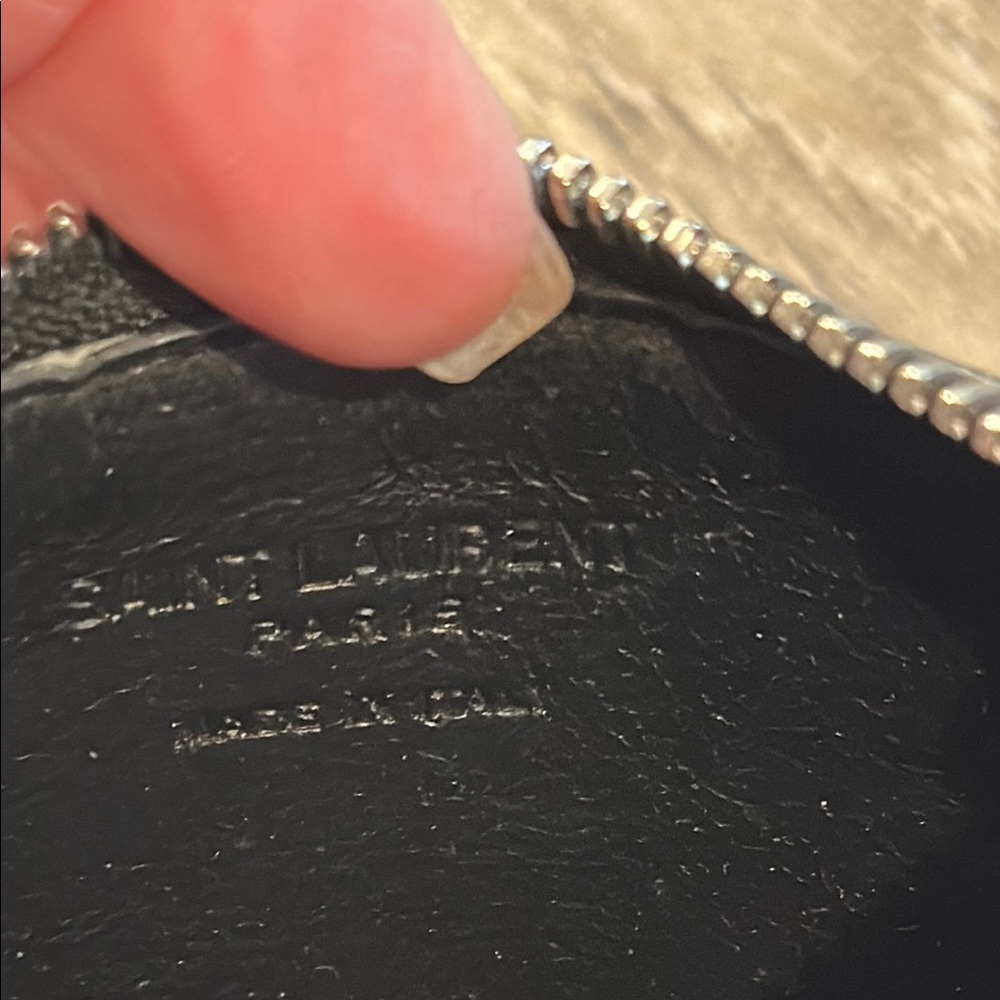 Saint Laurent Black Leather zippered small wallet card Holder - Picture 9 of 10